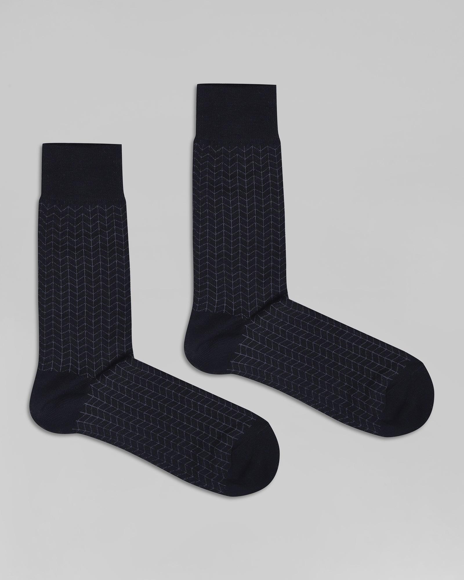 Cotton Black Textured Socks - Olean