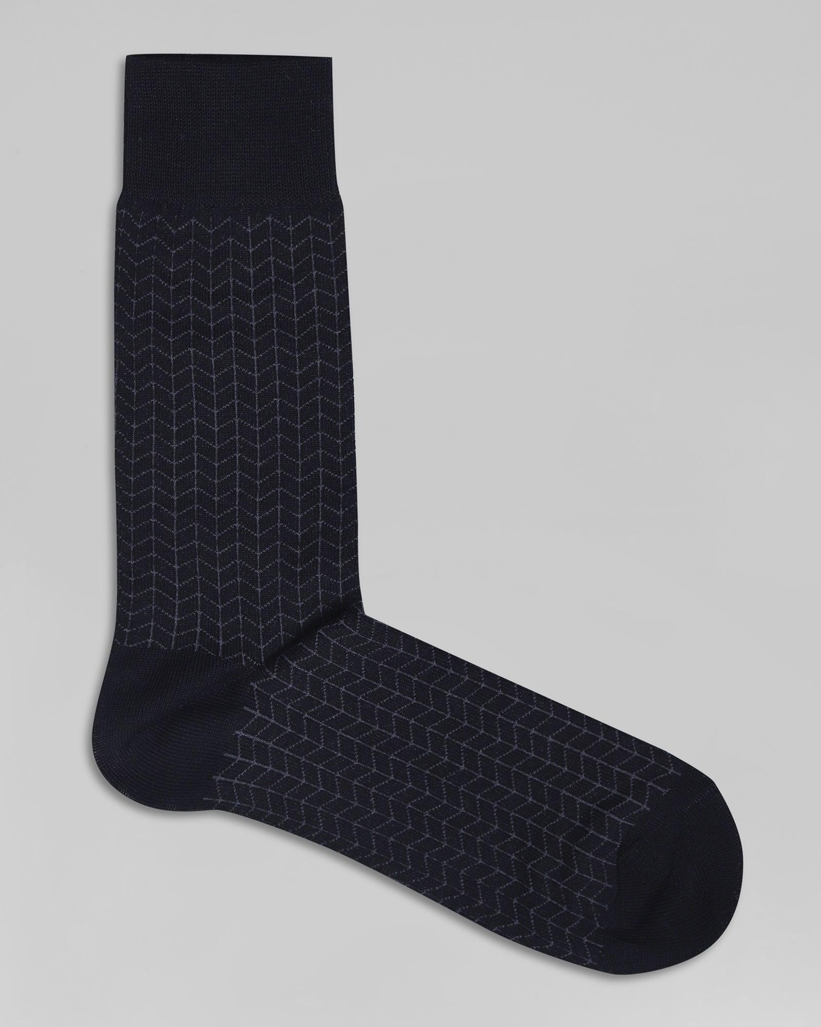 Cotton Black Textured Socks - Olean