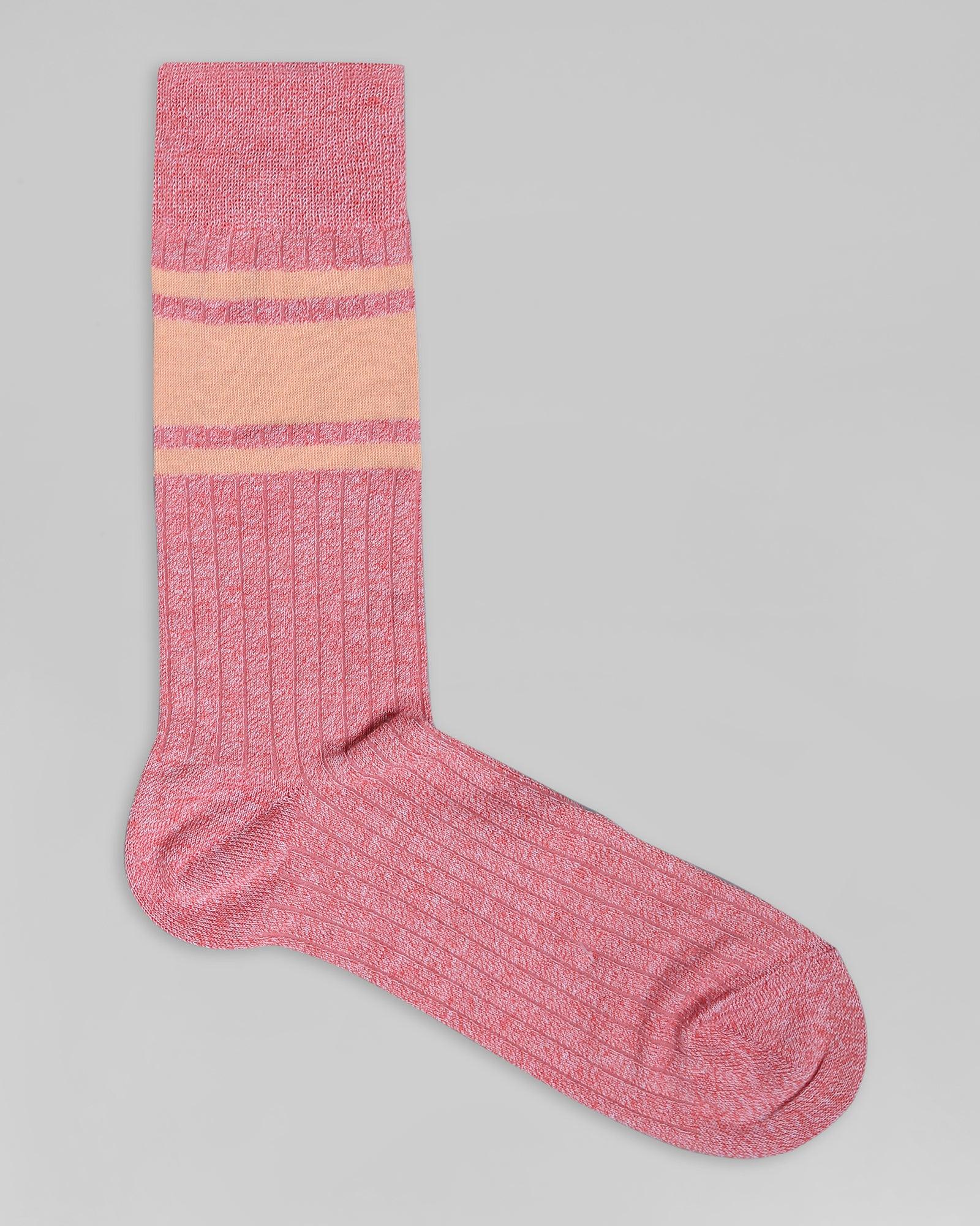 Cotton Blossom Pink Textured Socks - Odina