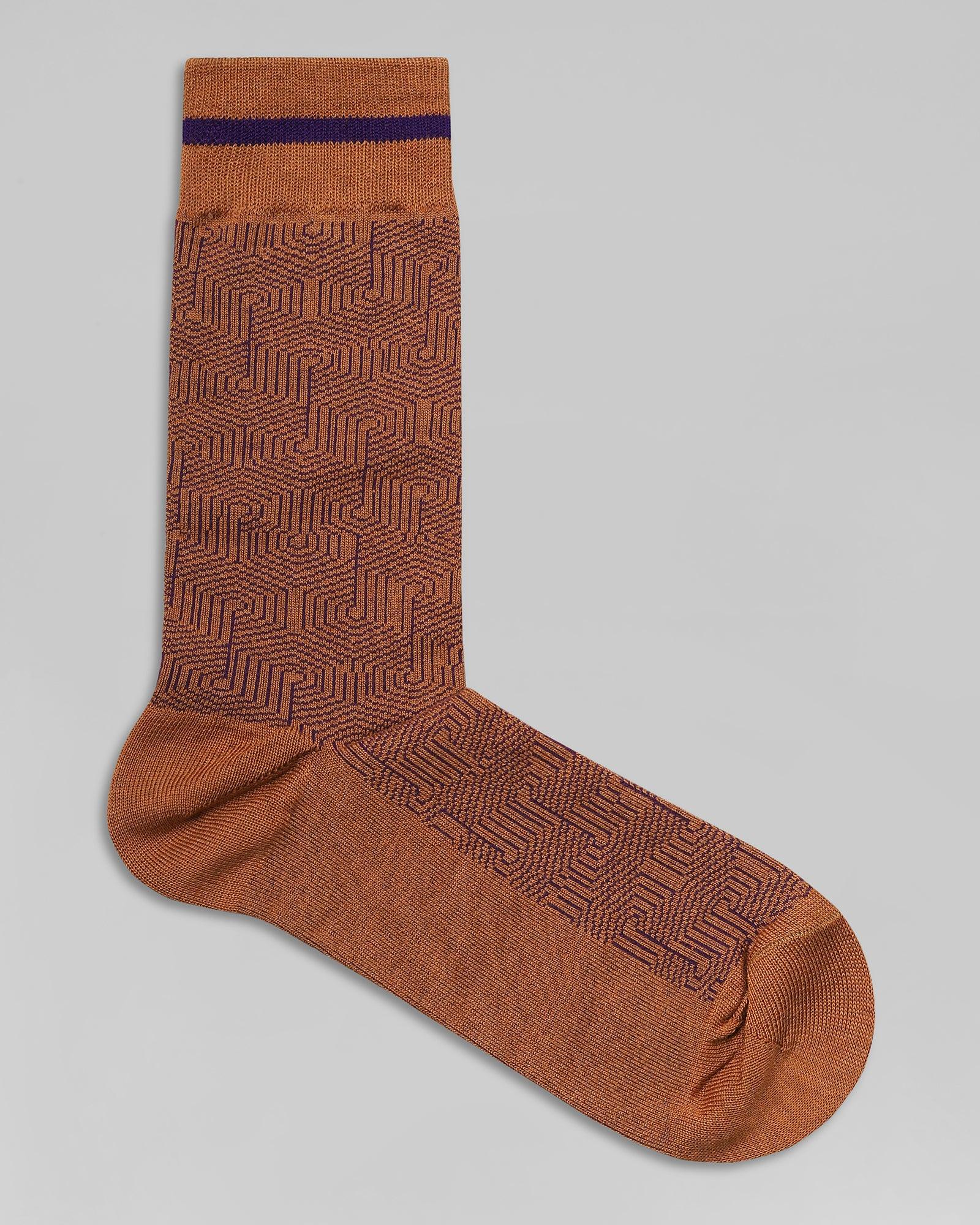 Cotton Tobacco Brown Textured Socks - Opentobacco