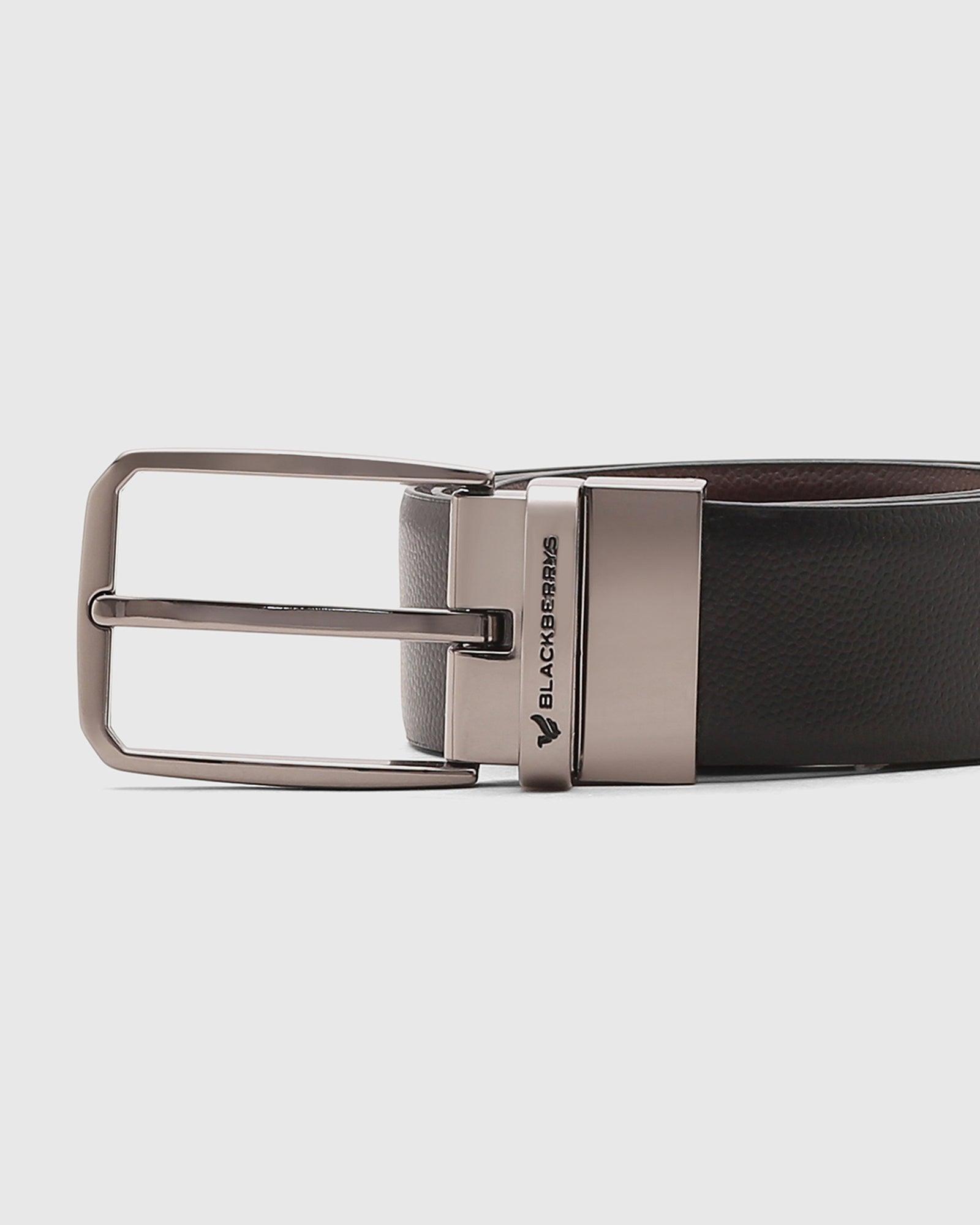 Textured Reversible Belt In Black Brown (Stefano) - Blackberrys