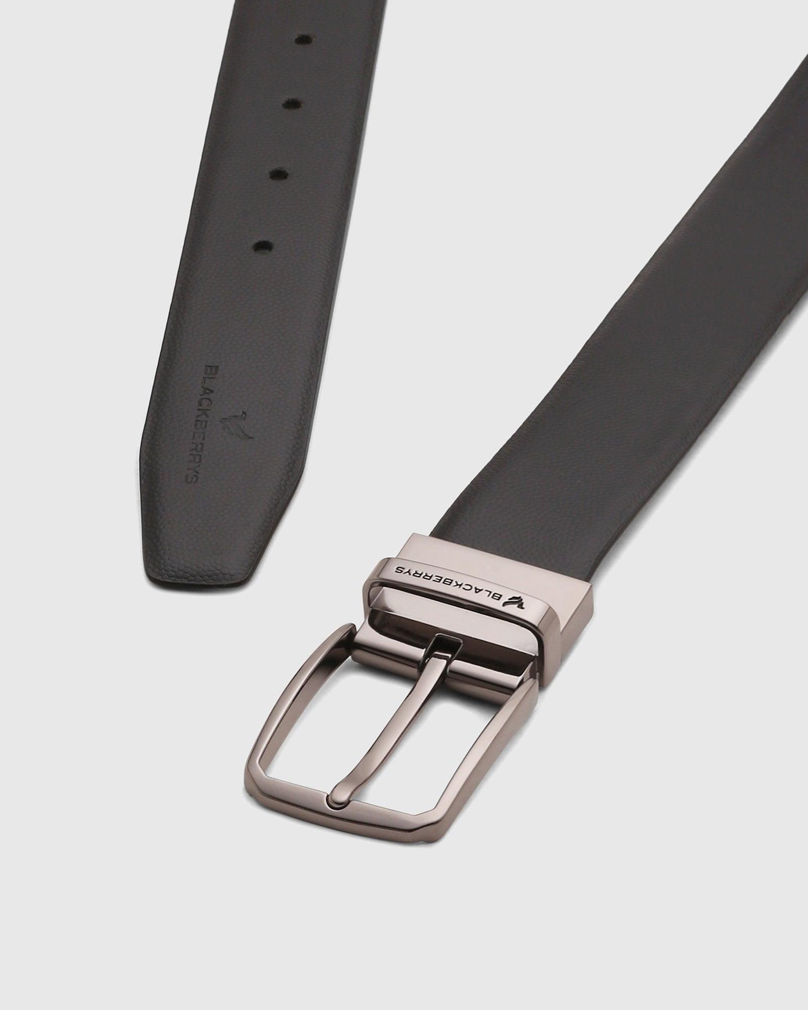 Textured Reversible Belt In Black Brown (Stefano) - Blackberrys