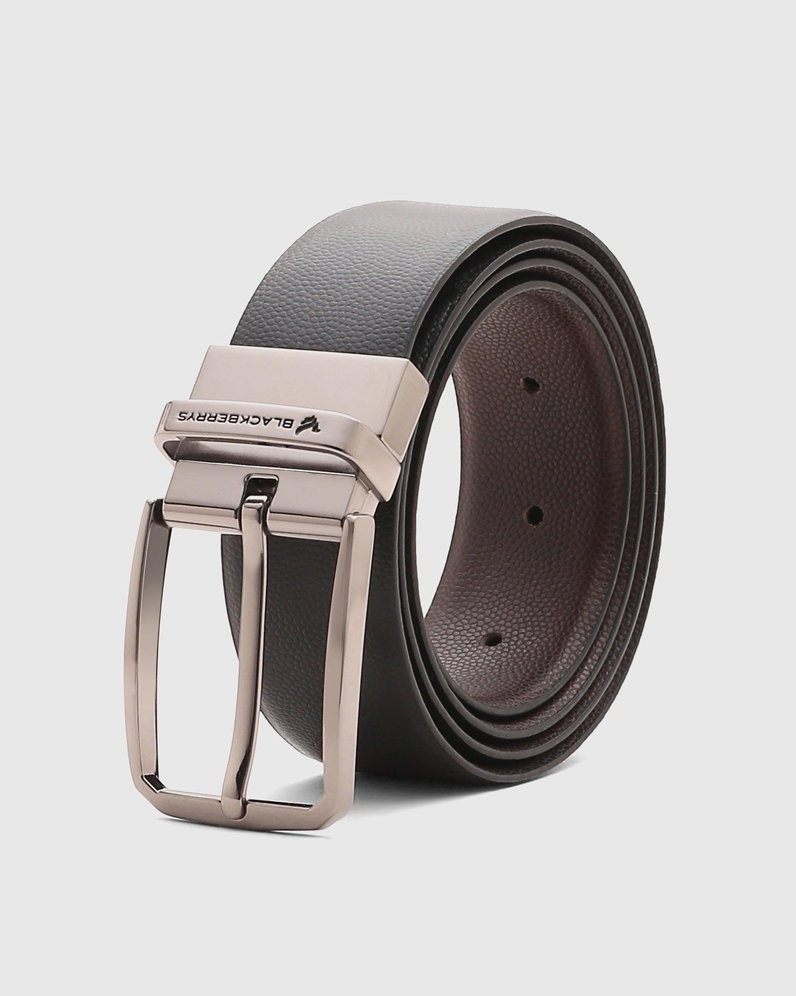 Textured Reversible Belt In Black Brown (Stefano) - Blackberrys