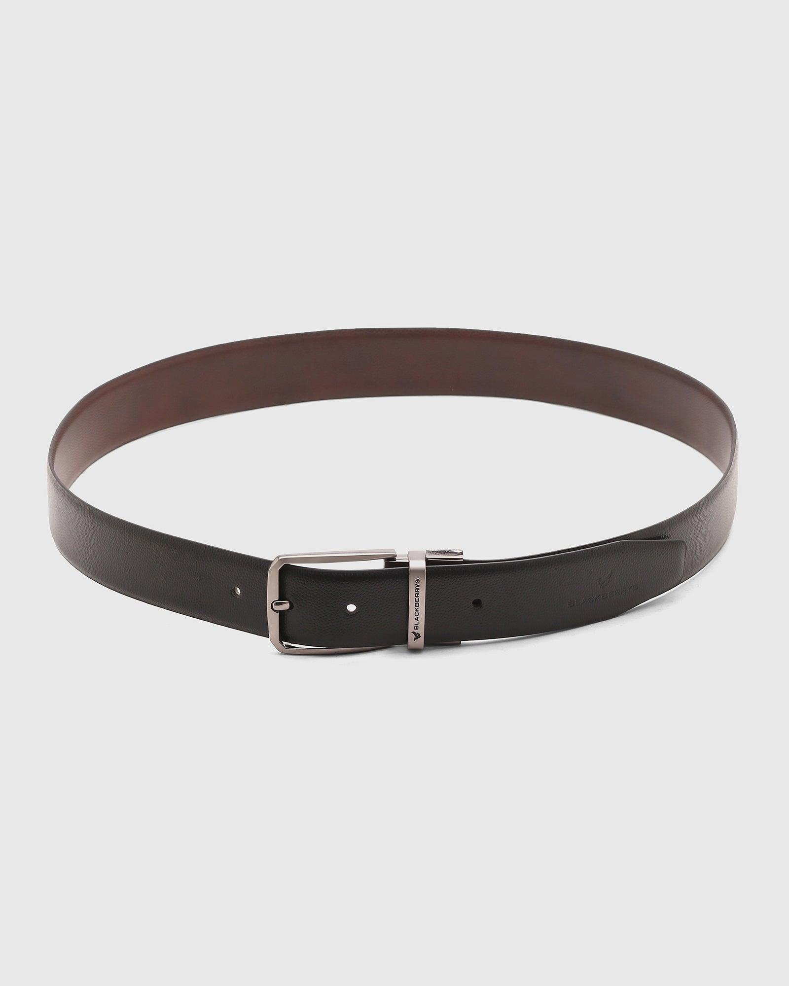 Textured Reversible Belt In Black Brown (Stefano) - Blackberrys