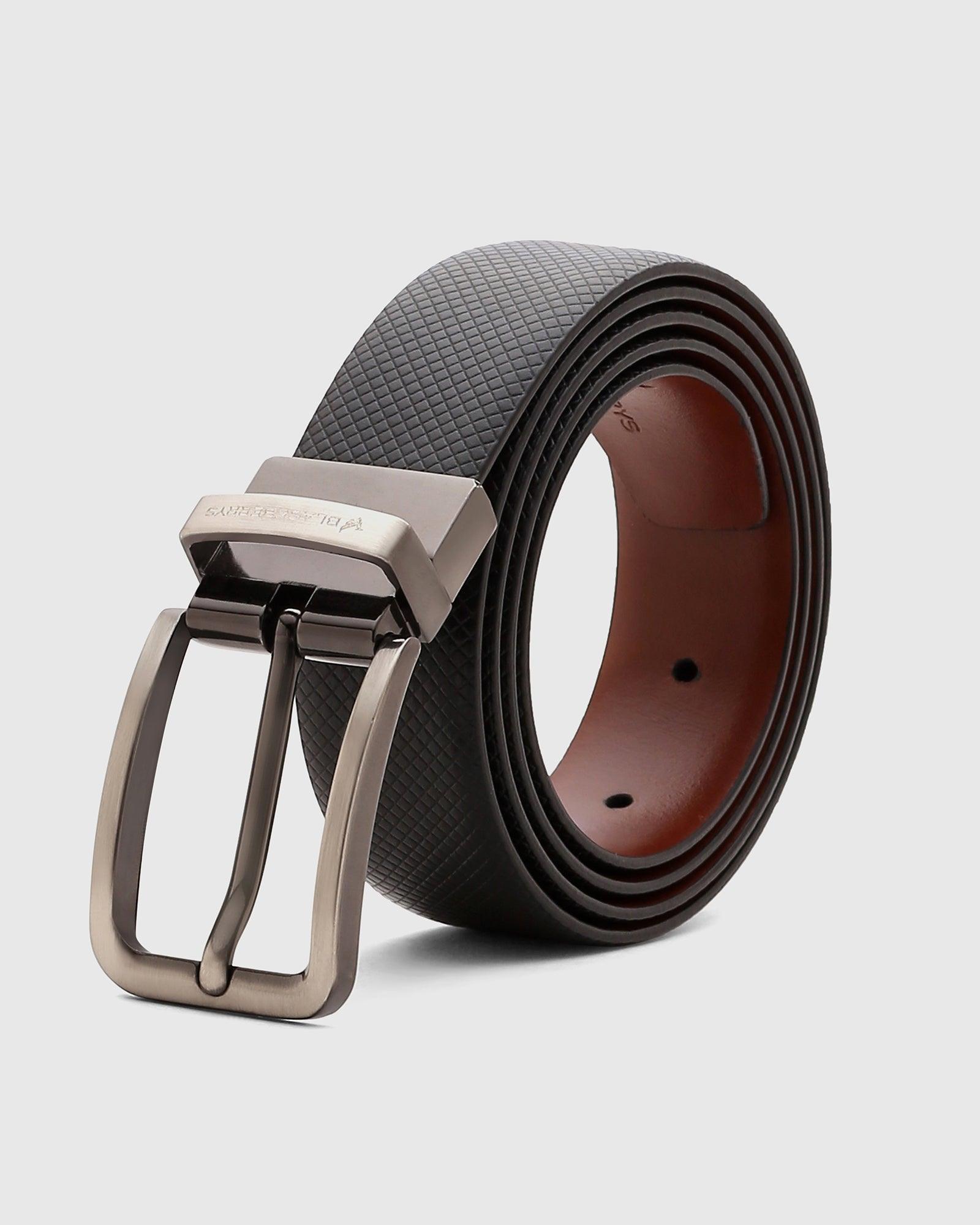 Leather Reversible Black Tan Textured Belt - Sandro