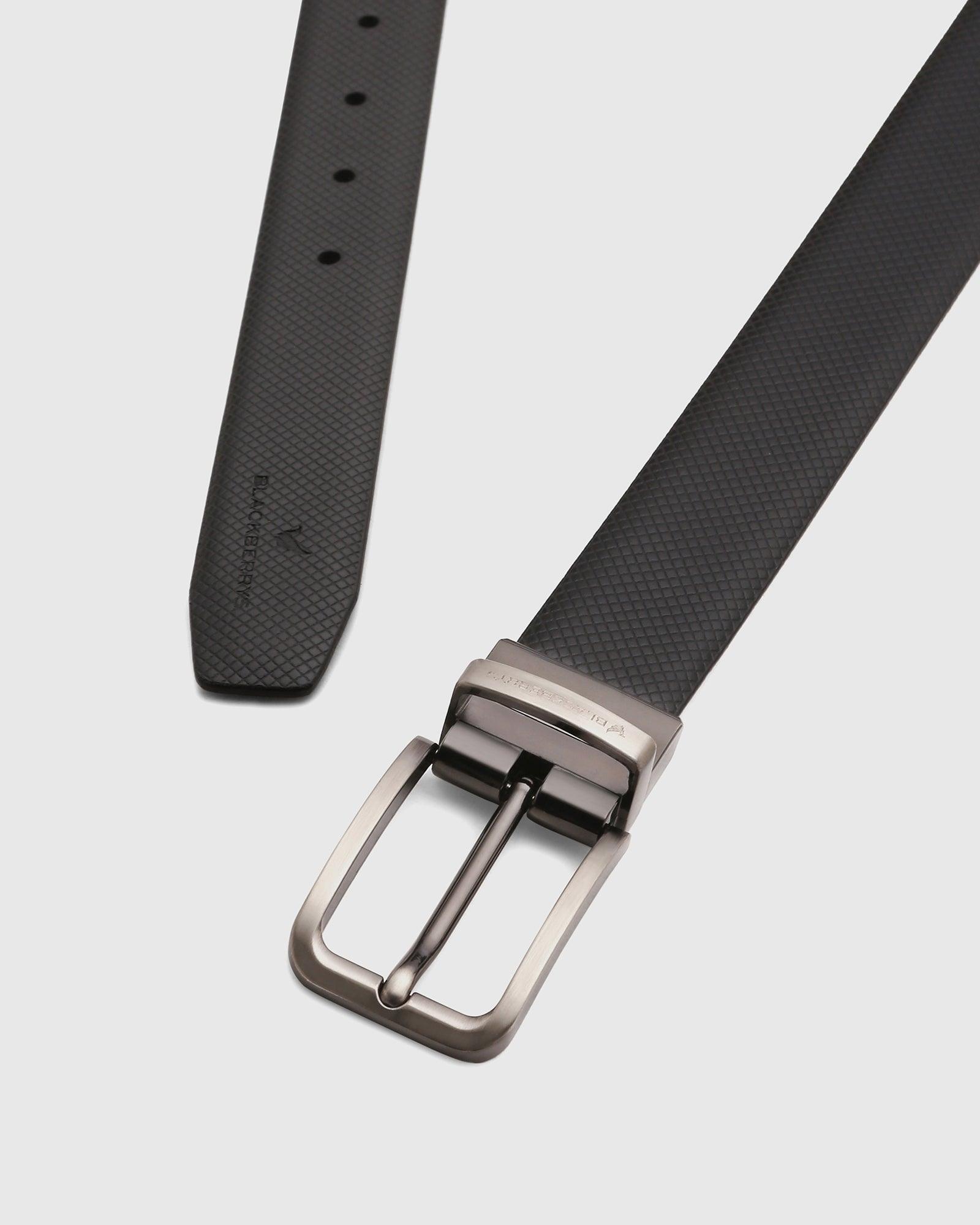 Leather Reversible Black Tan Textured Belt - Sandro