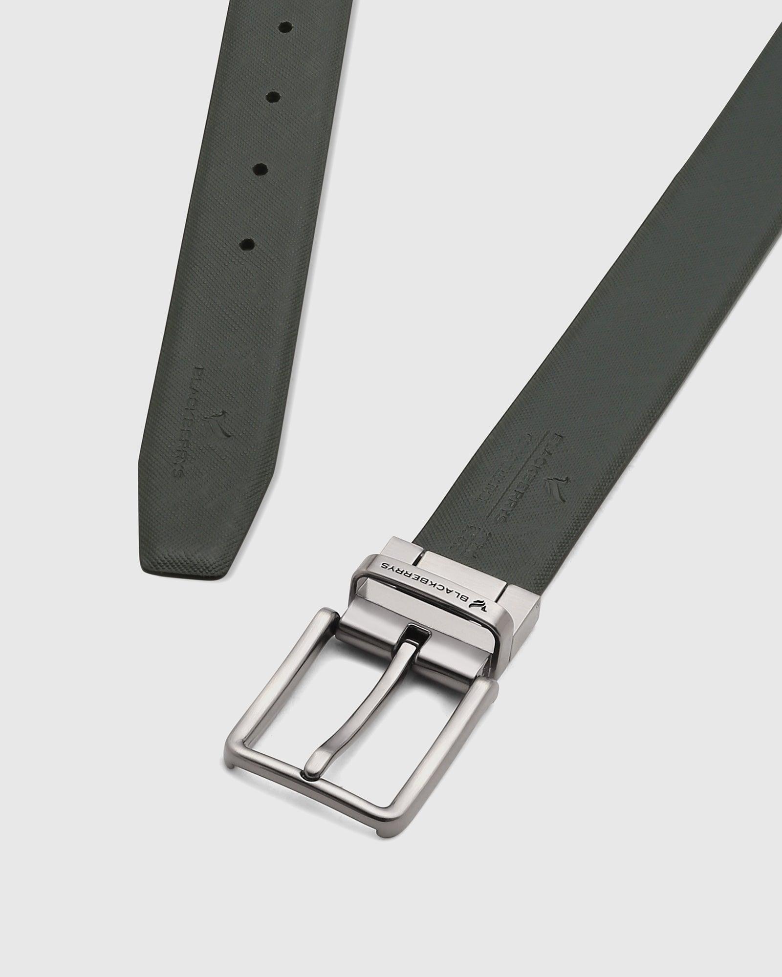 Textured Reversible Belt In Olive Navy (Snipe) - Blackberrys