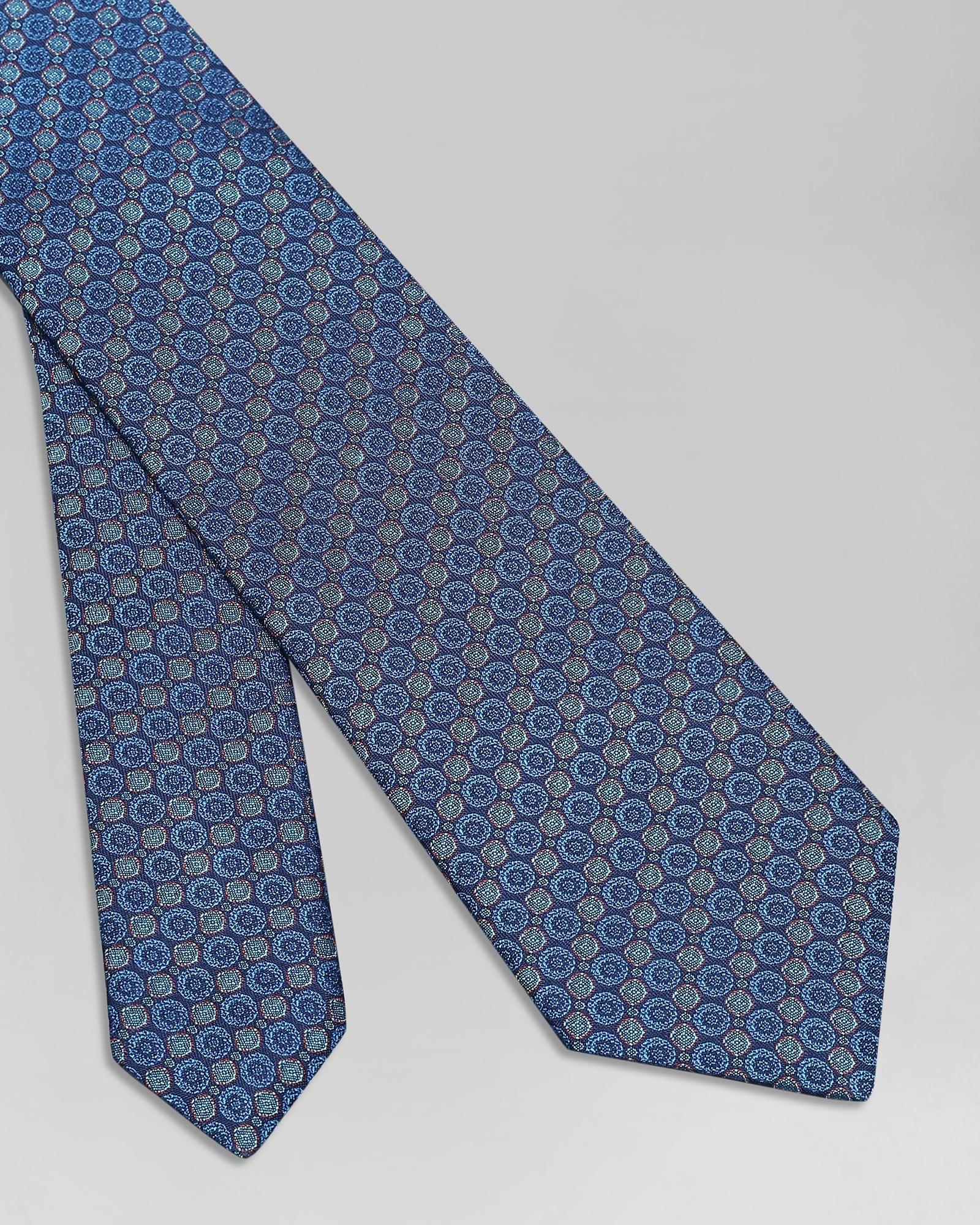 Silk Blue Textured Tie - Qarib