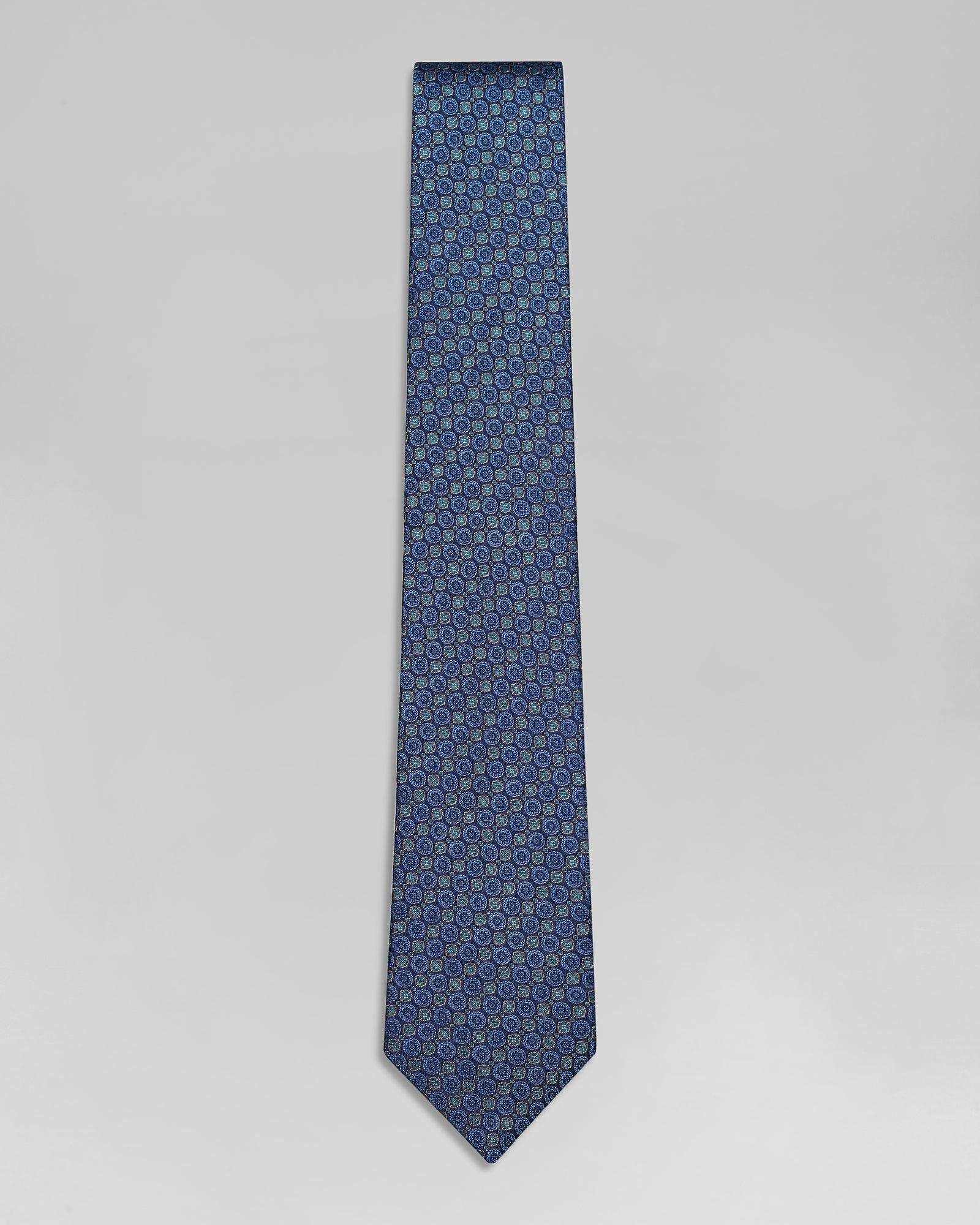 Silk Blue Textured Tie - Qarib