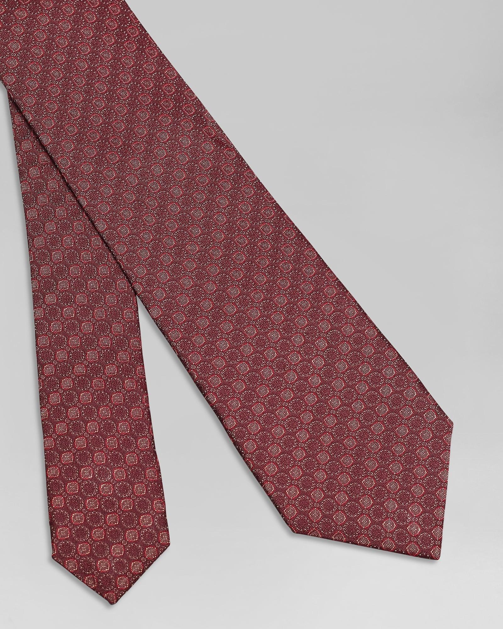 Silk Brown Textured Tie - Qarib