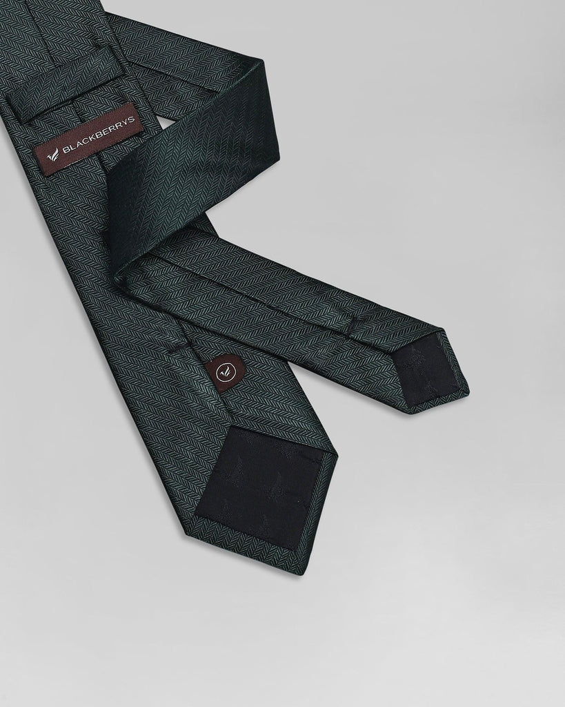 Silk Dark Green Textured Tie - Quzhou