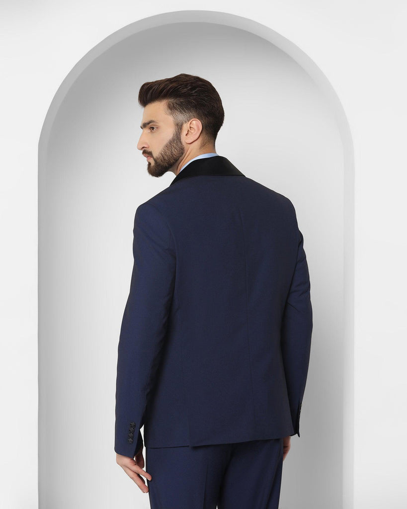 Tuxedo Three Piece Navy Textured Formal Suit - Rodrigo