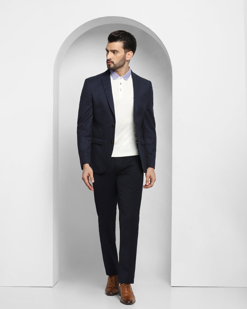 Tuxedo Three Piece Royal Blue Textured Formal Suit - Igor