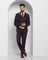 Tuxedo Three Piece Wine Textured Formal Suit - Adela