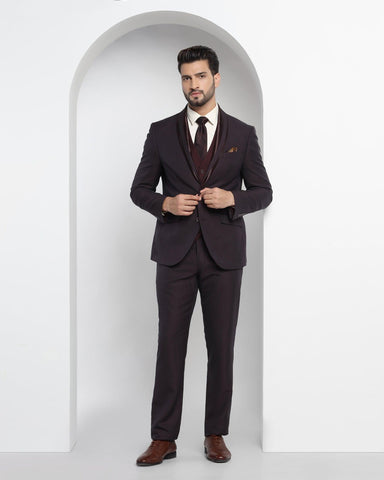 textured tuxedo 3 pcs suit in wine fiesta blackberrys clothing 2 large