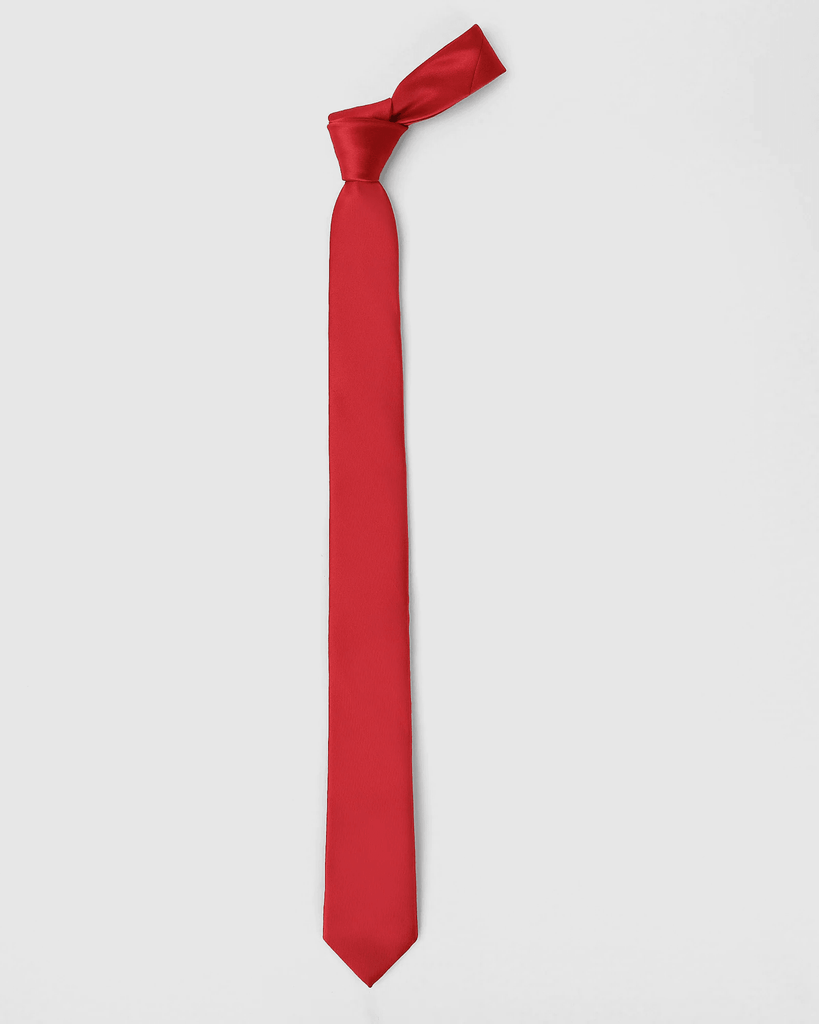 Must Haves Silk Tomato Red Solid Tie - Ibos