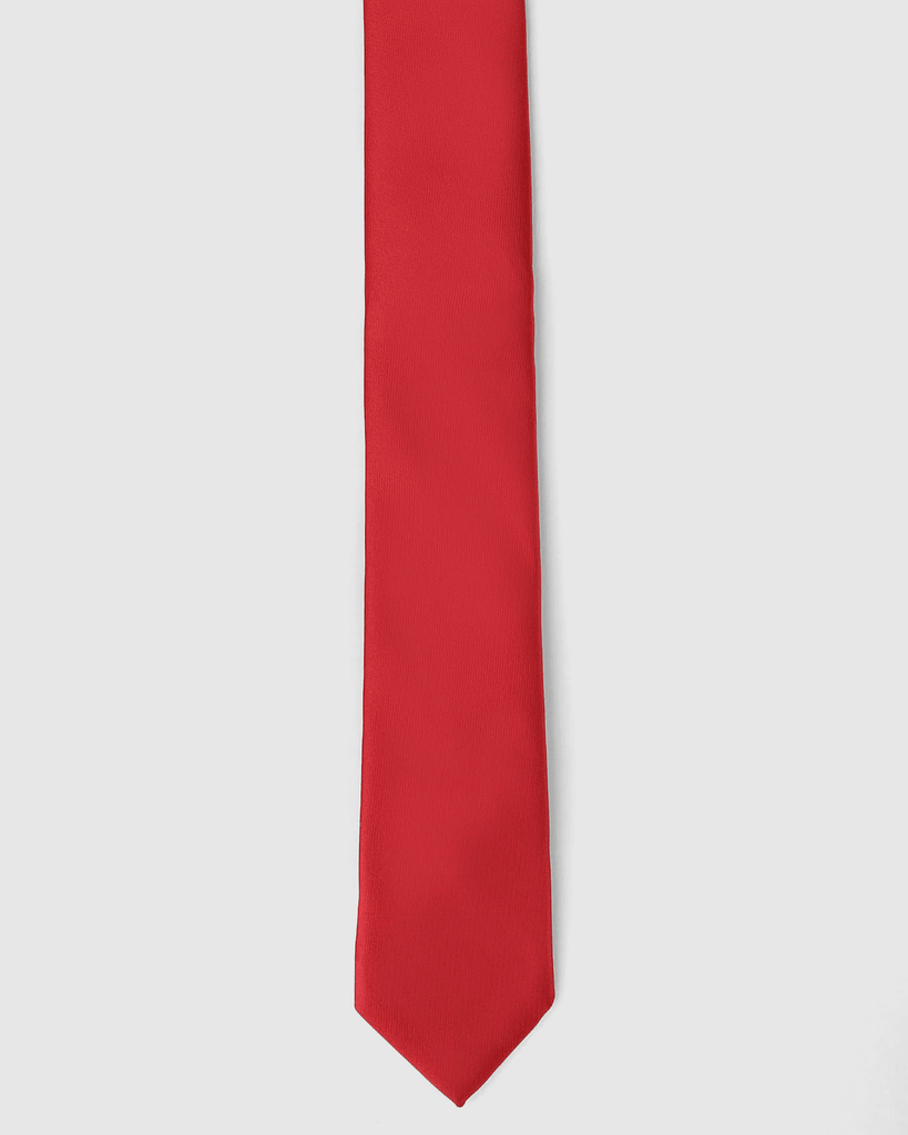 Must Haves Silk Tomato Red Solid Tie - Ibos