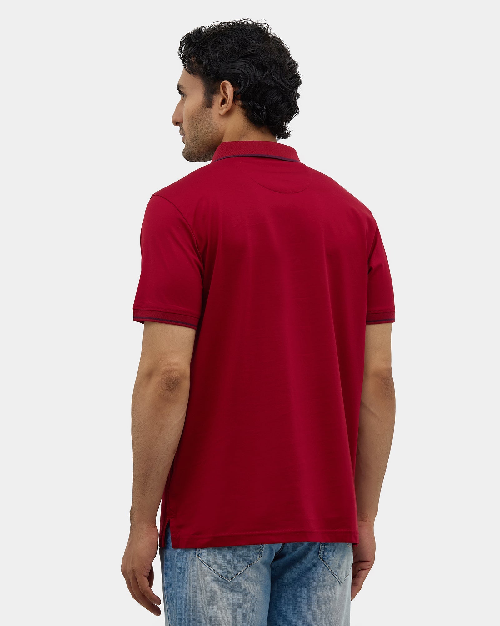 Tomato Rust Solid Polo - Ae Ryun