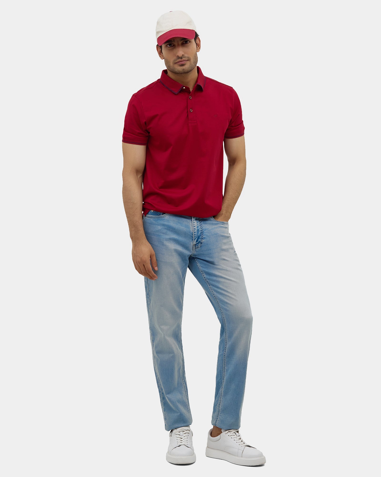 Tomato Rust Solid Polo - Ae Ryun
