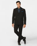 Two Piece Black Solid Formal Suit - Rizer