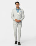 Two Piece Light Grey Check Formal Suit - Enrico