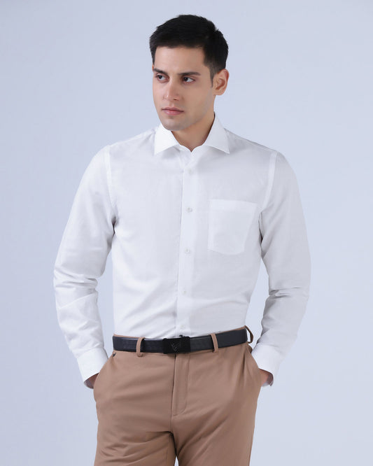 White Linen Textured Shirt - Kross