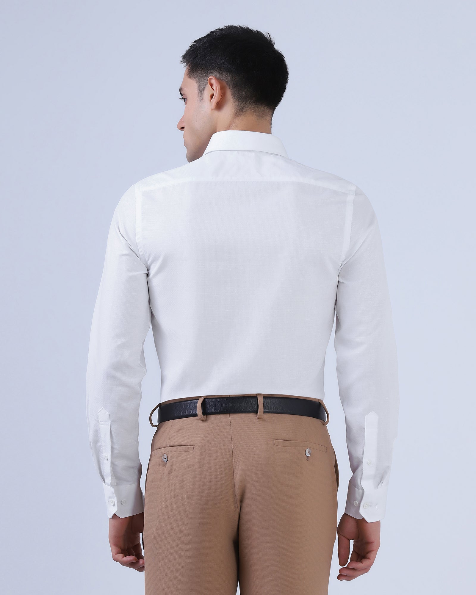 White Linen Textured Shirt - Kross