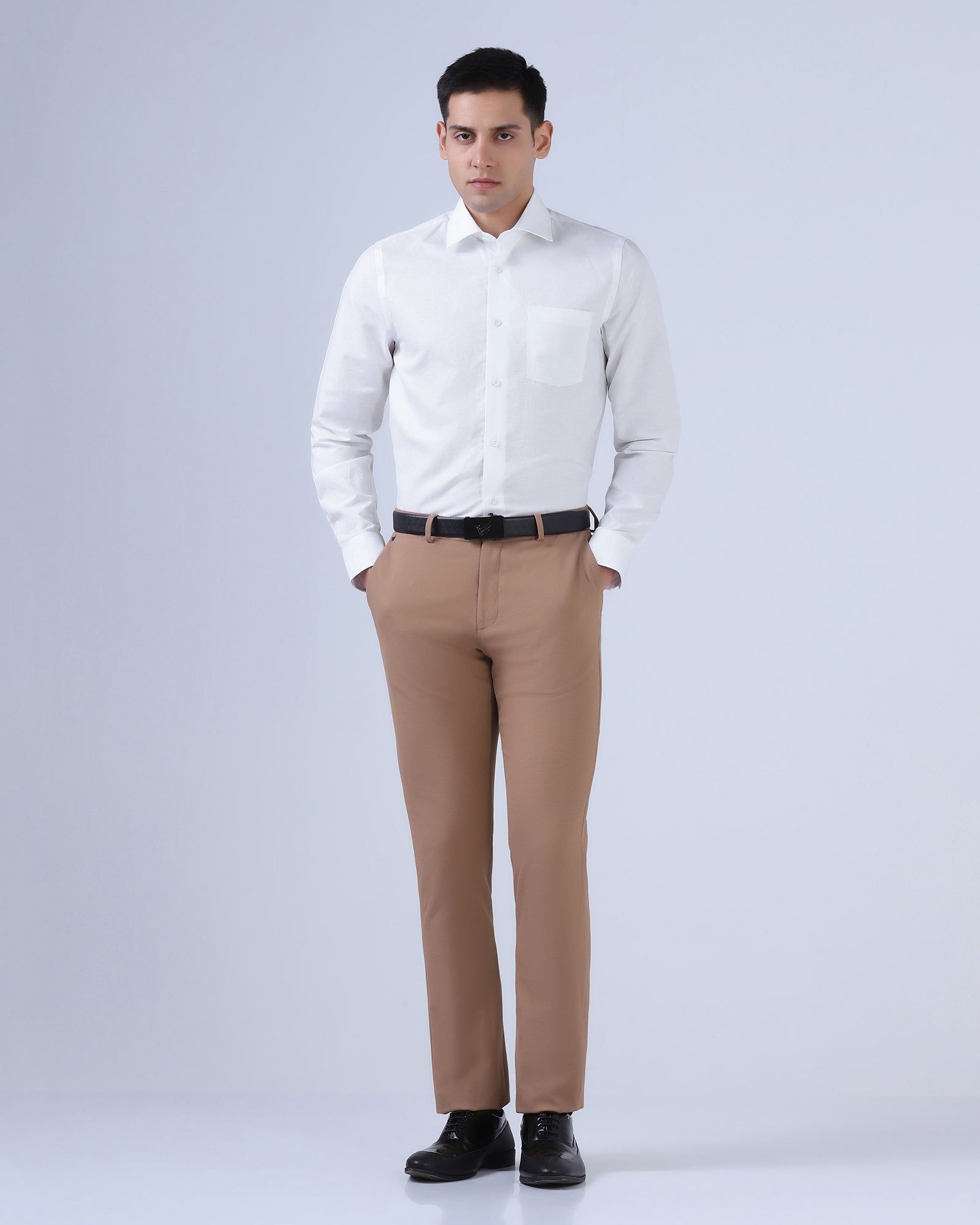 White Linen Textured Shirt - Kross