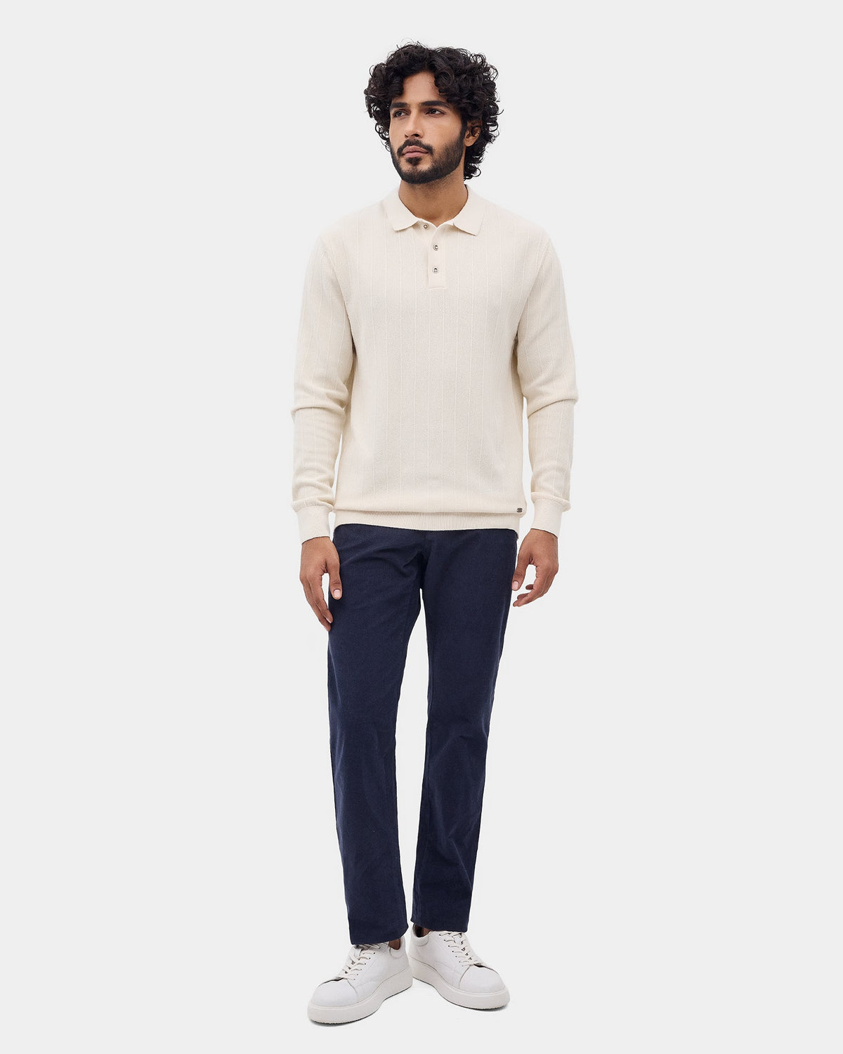 White Textured Sweater - Paris