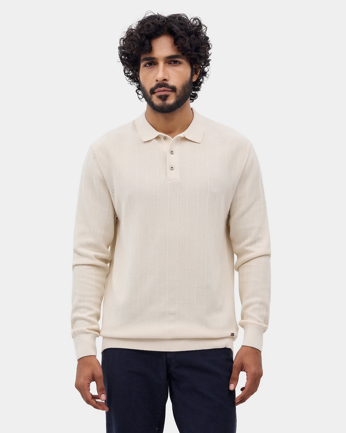 White Textured Sweater - Paris