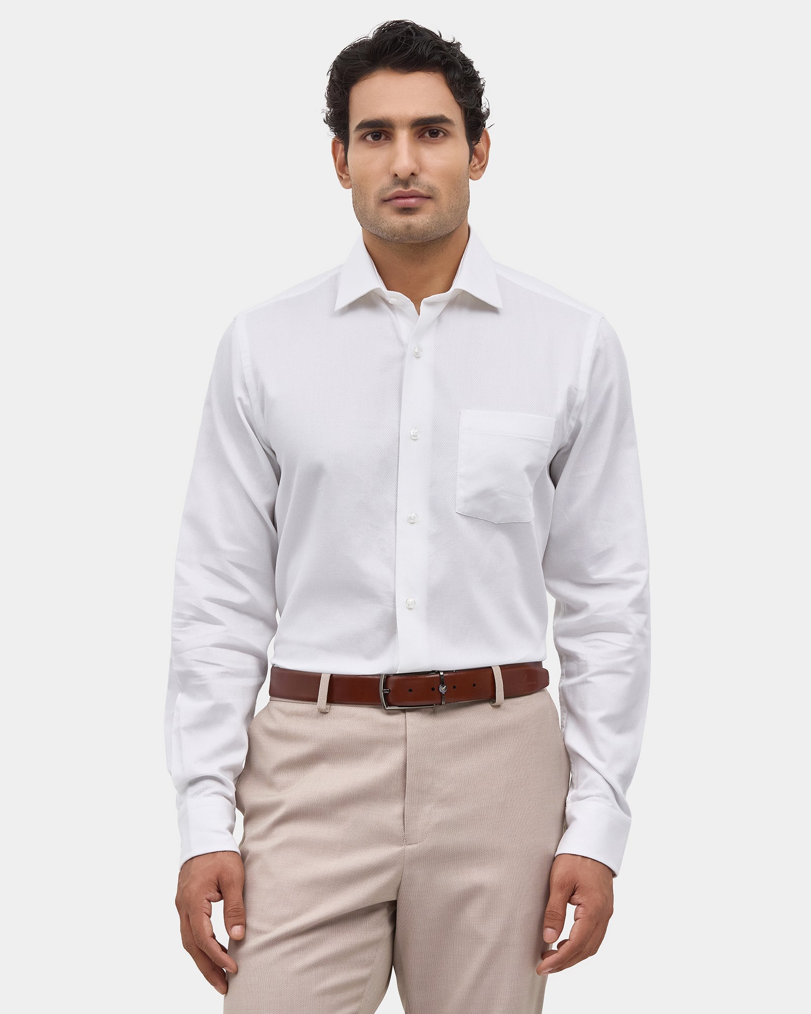 White Solid Shirt - Fair