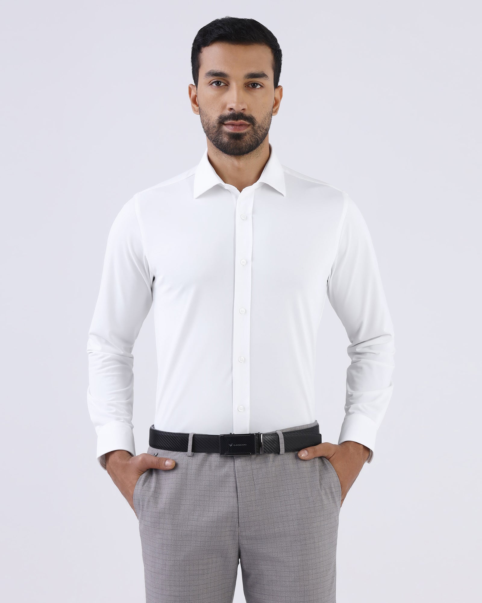 White Non Iron Solid Shirt - Electra