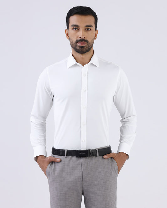 White Non Iron Solid Shirt - Electra