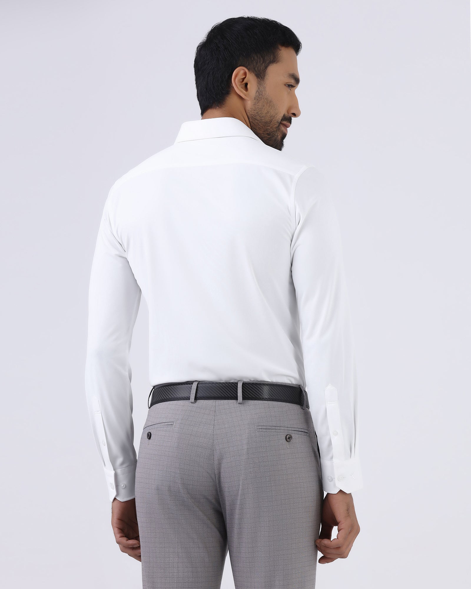 White Non Iron Solid Shirt - Electra