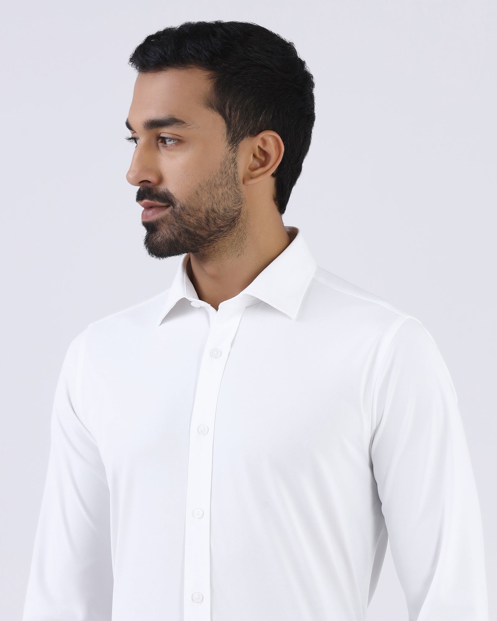 White Non Iron Solid Shirt - Electra