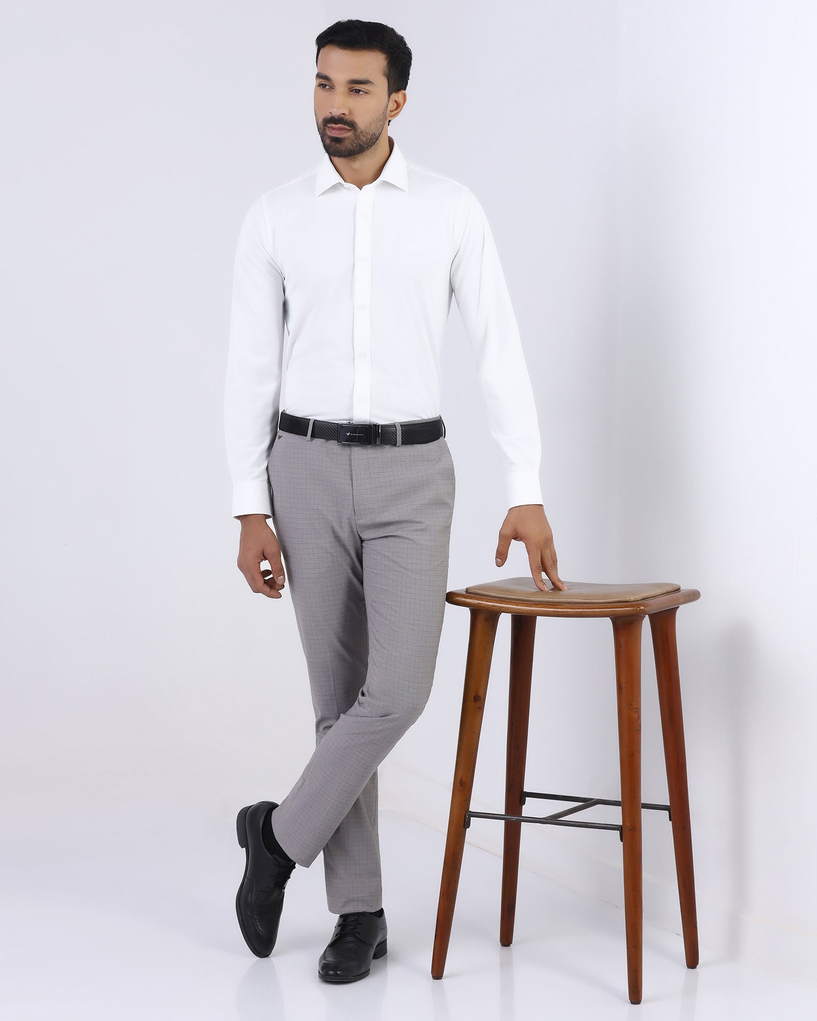 White Non Iron Solid Shirt - Electra