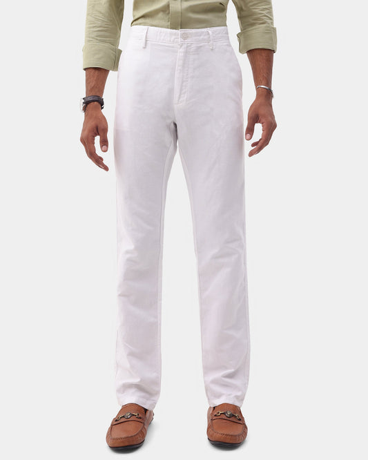 Must Haves White Solid Khakis - Kinsley