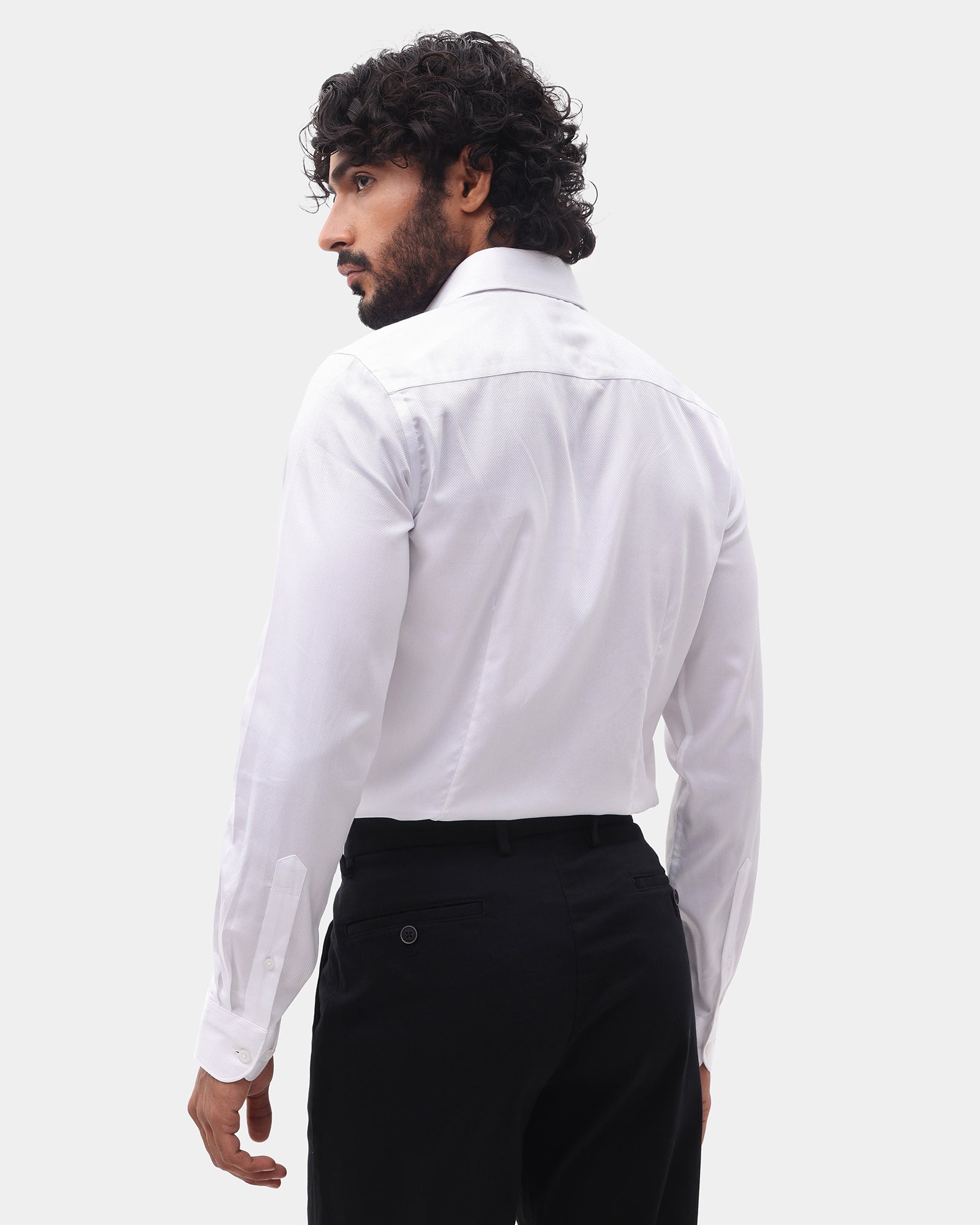 White Textured Shirt - Alvero