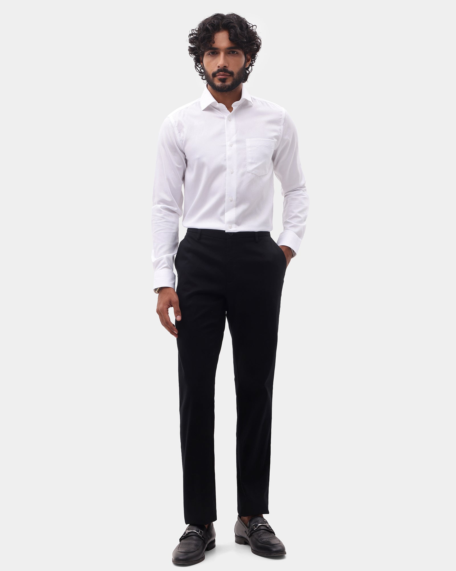 White Textured Shirt - Alvero