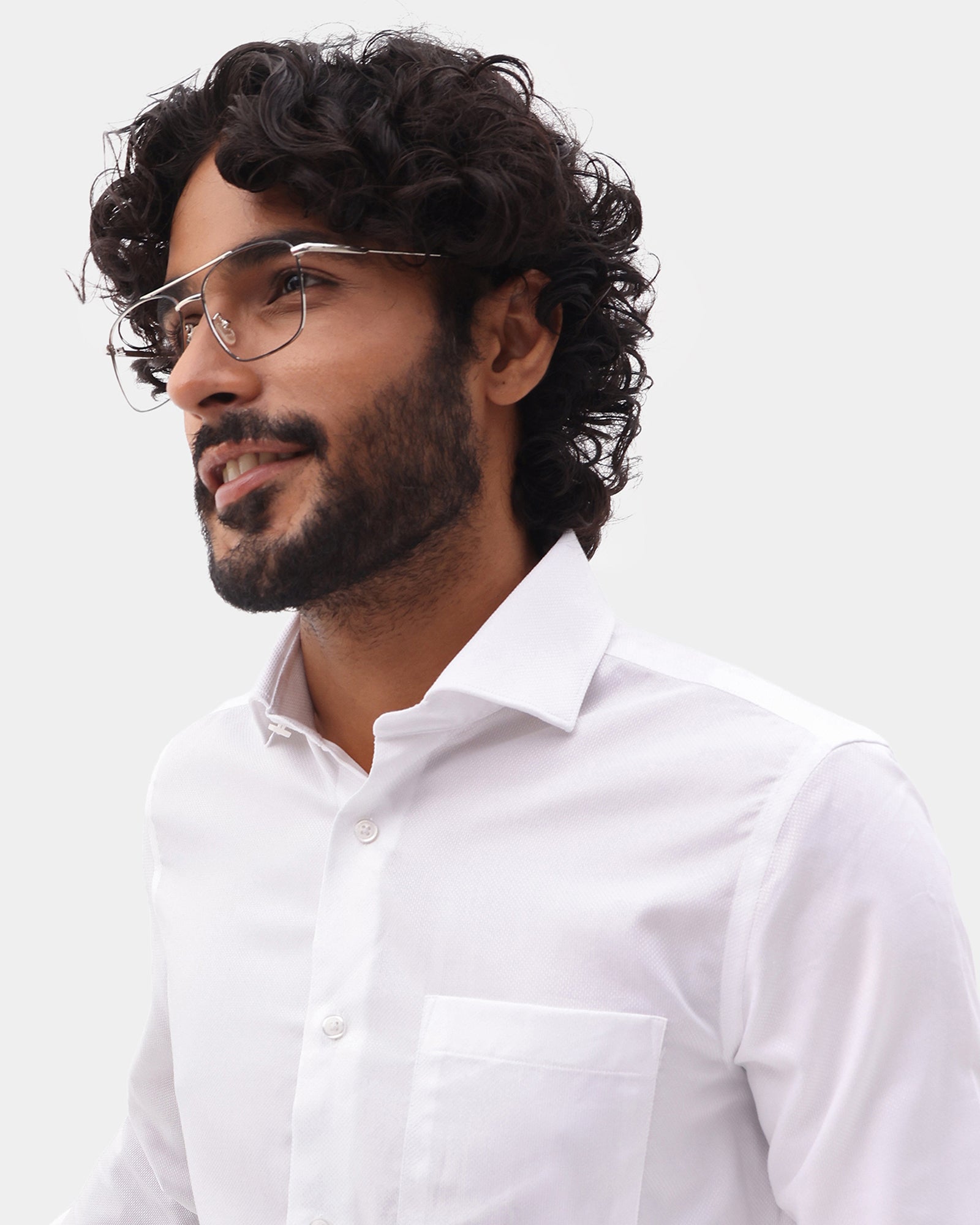 White Textured Shirt - Alvero