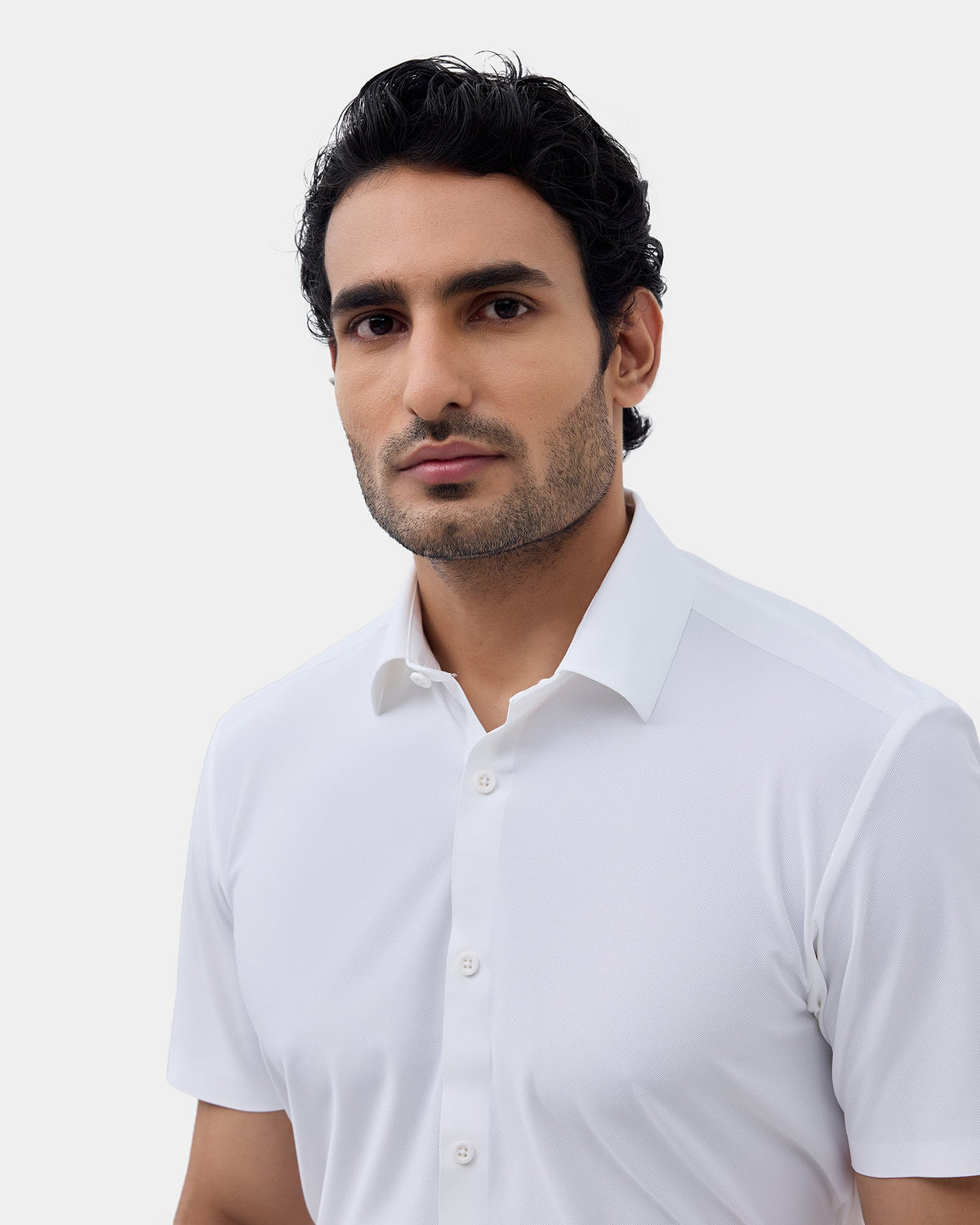 White Techpro Textured Shirt - Kanon