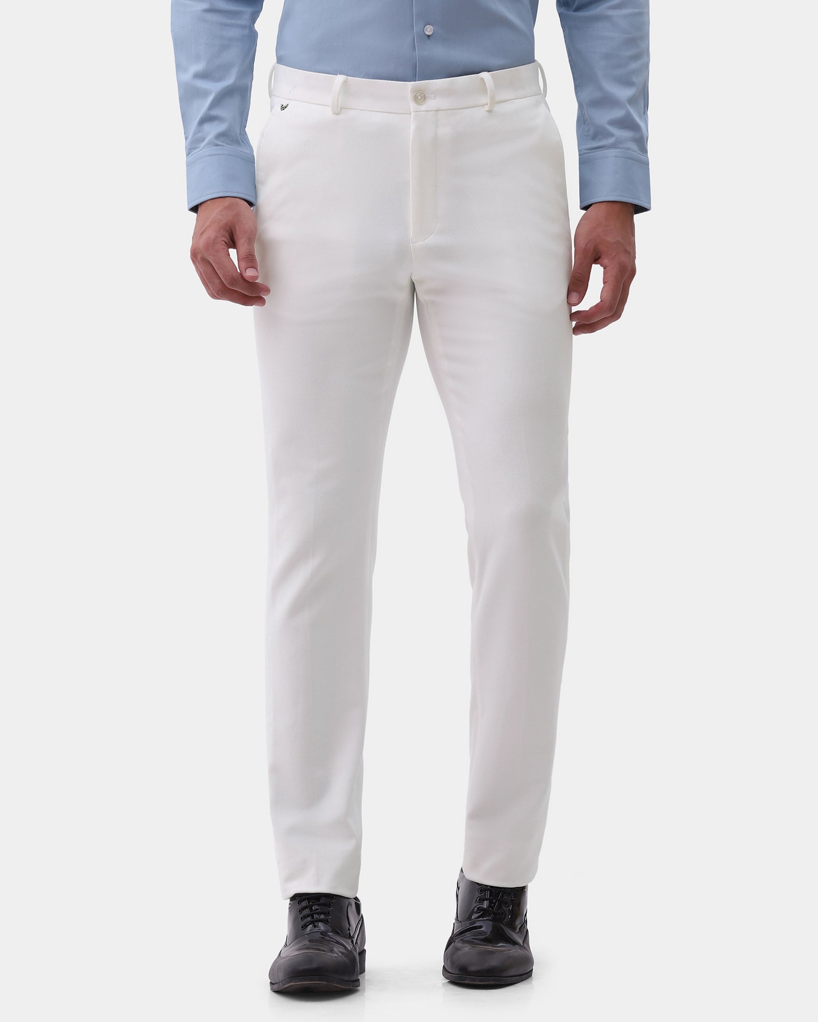 White Textured Trouser - Jona