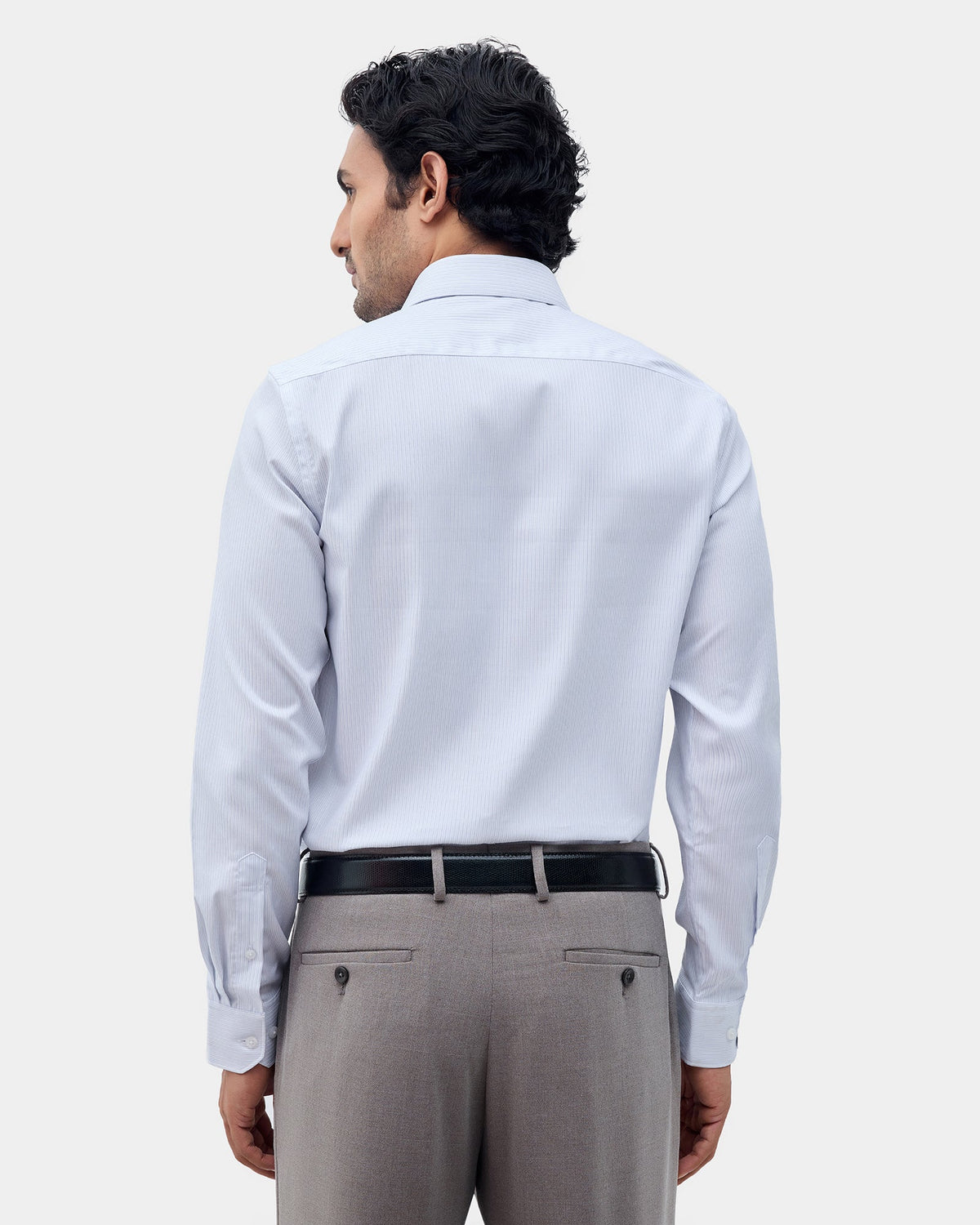 White Unwrinkle Stripe Shirt - Dutch