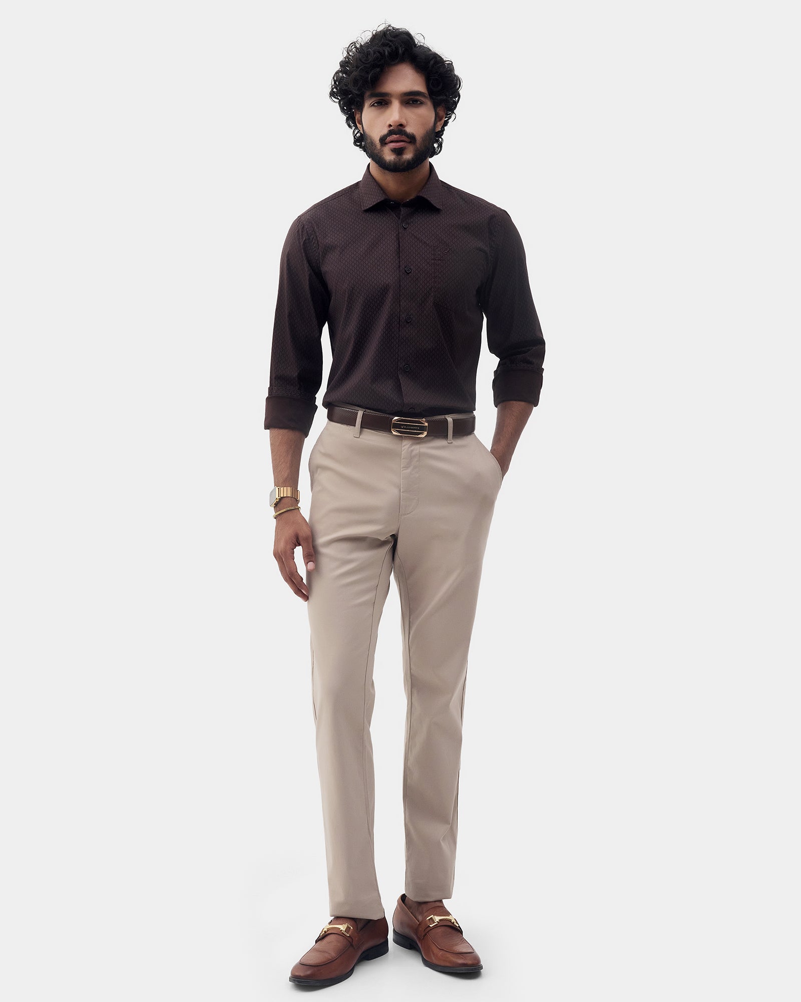 Wine Printed Shirt - Oplos