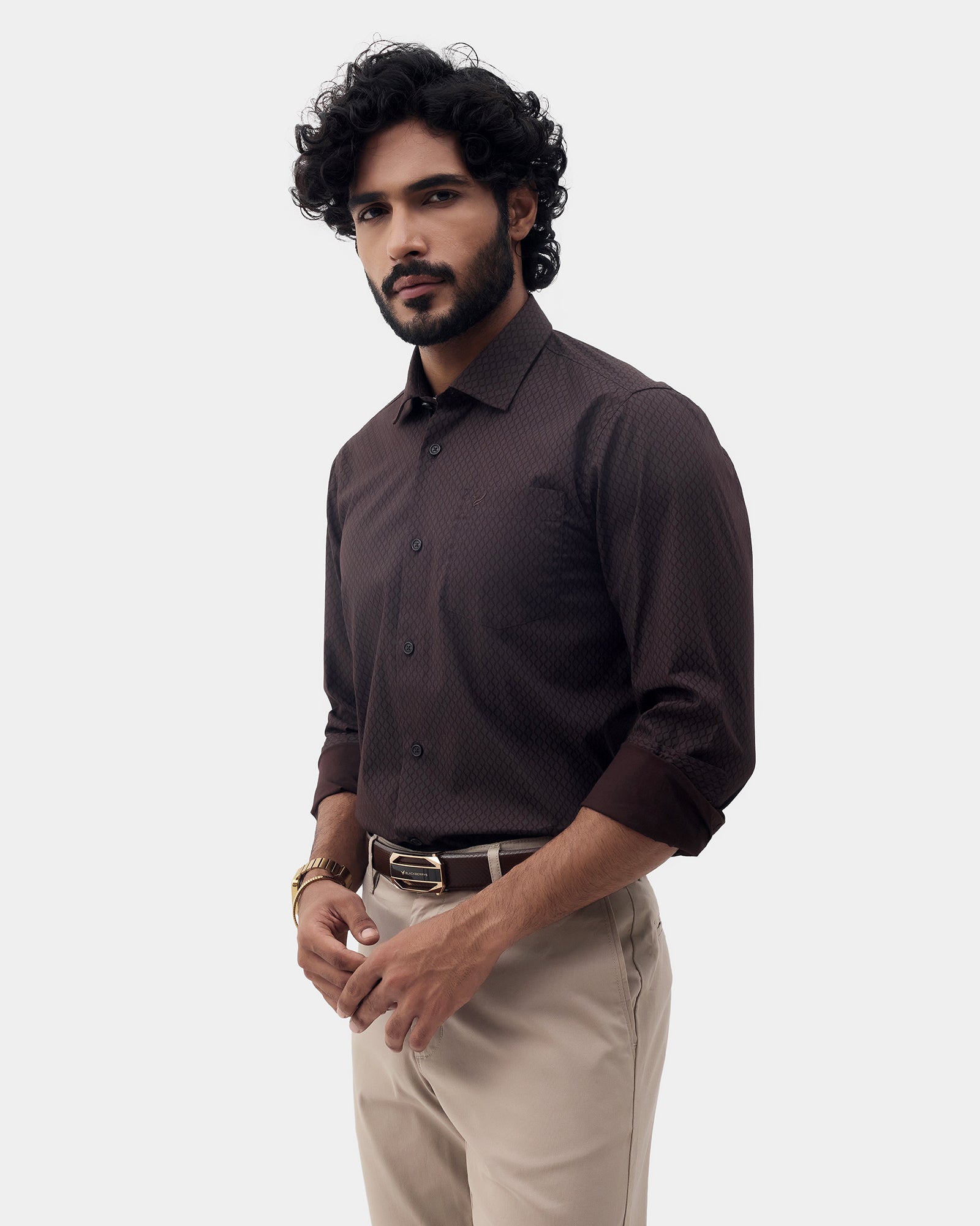 Wine Printed Shirt - Oplos