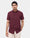 Wine Half Sleeve Linen Stripe Shirt - Aurelle
