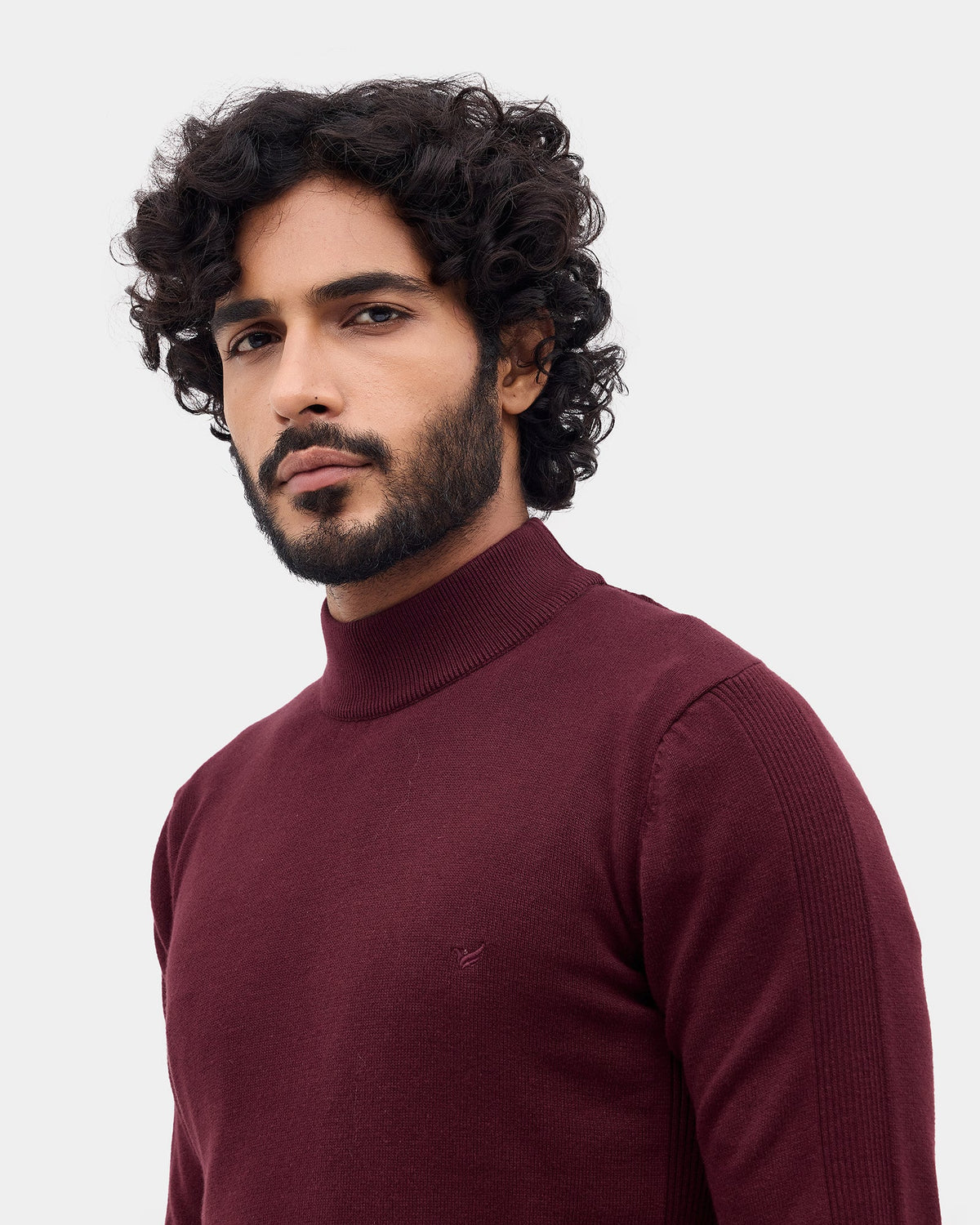 Wine Solid Sweater - Poppy