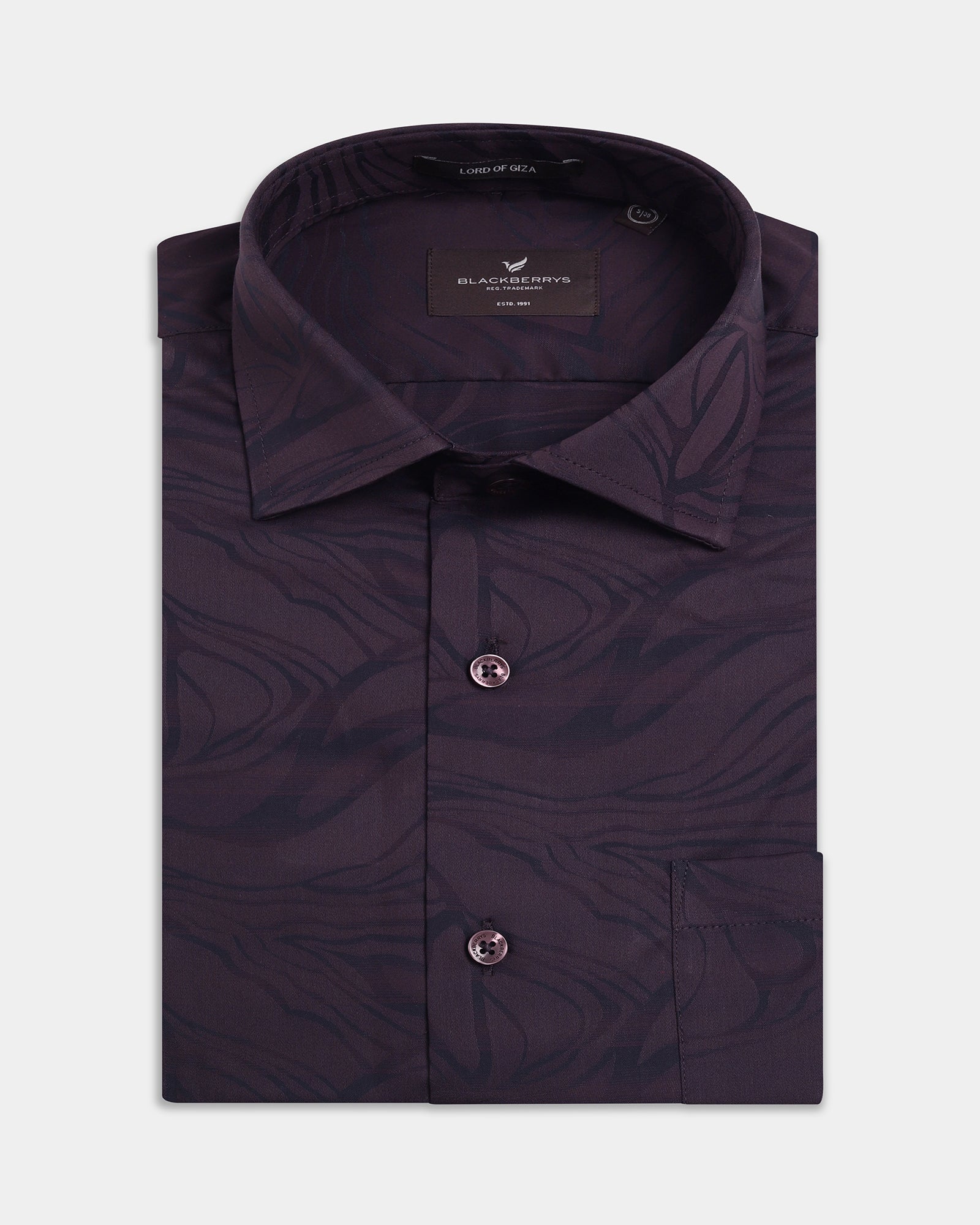 Wine Jacquard Shirt - Hexton