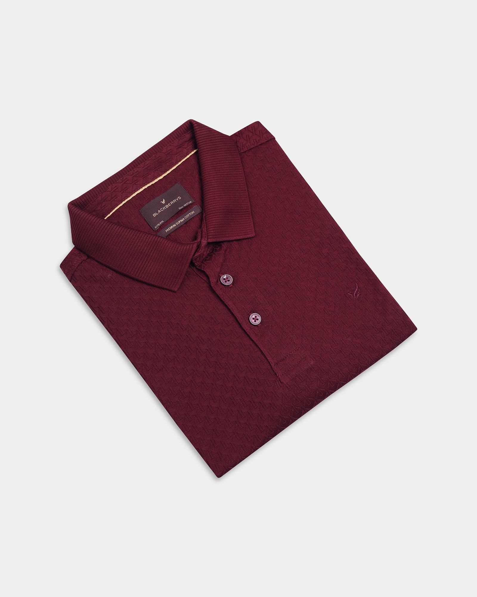 Wine Luxe Textured Polo - Delta