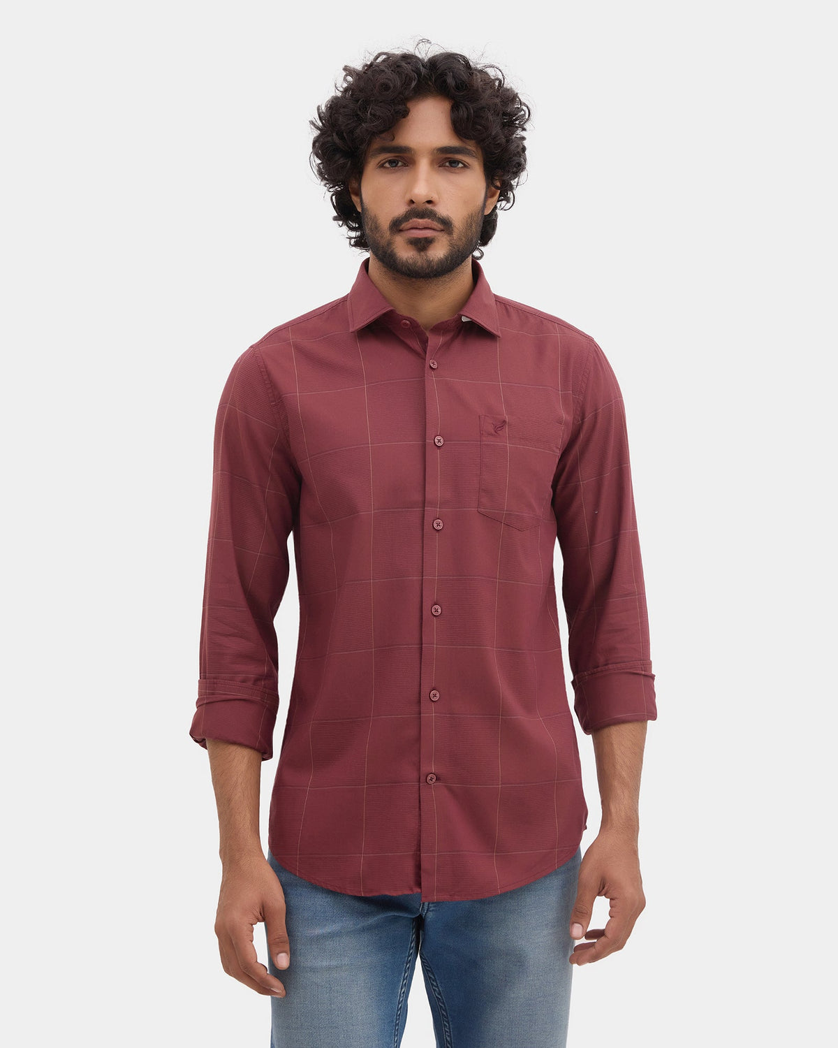 Wine Red Check Shirt - Pacsen